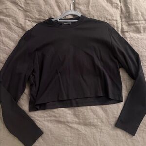 WARDROBE.NYC Black Long Sleeve Crop top size S